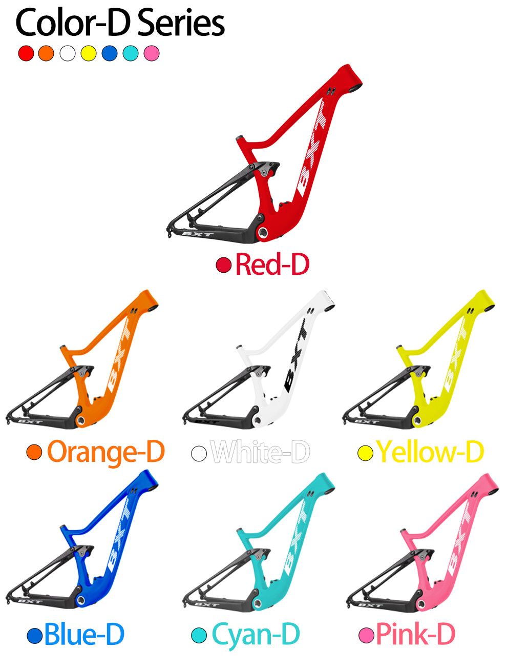 Full Suspension Carbon Fiber Hardtail Frame Mountain Bike Frames 29er Travel 100mm