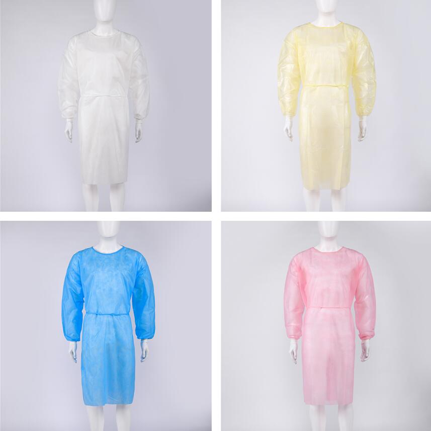 S&J Breathable and Flexible Disposable Non woven pp pe Medical Isolation Gown 510k 35g pp Latex-free Surgical Isolation Gowns