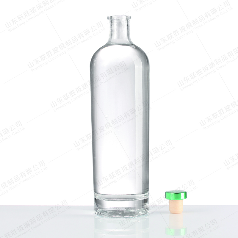 Design Short Neck Thick Bottom Craft Fine Wine Glass Bottle with Colored T Tap