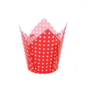Quality Greaseproof Colorful Dot Cupcake Muffin Tulip Paper Cups wholesale