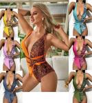 V-Neck Ladies One-Piece Swimsuit Flash Tight Triangle Beach Women'S Swimsuit