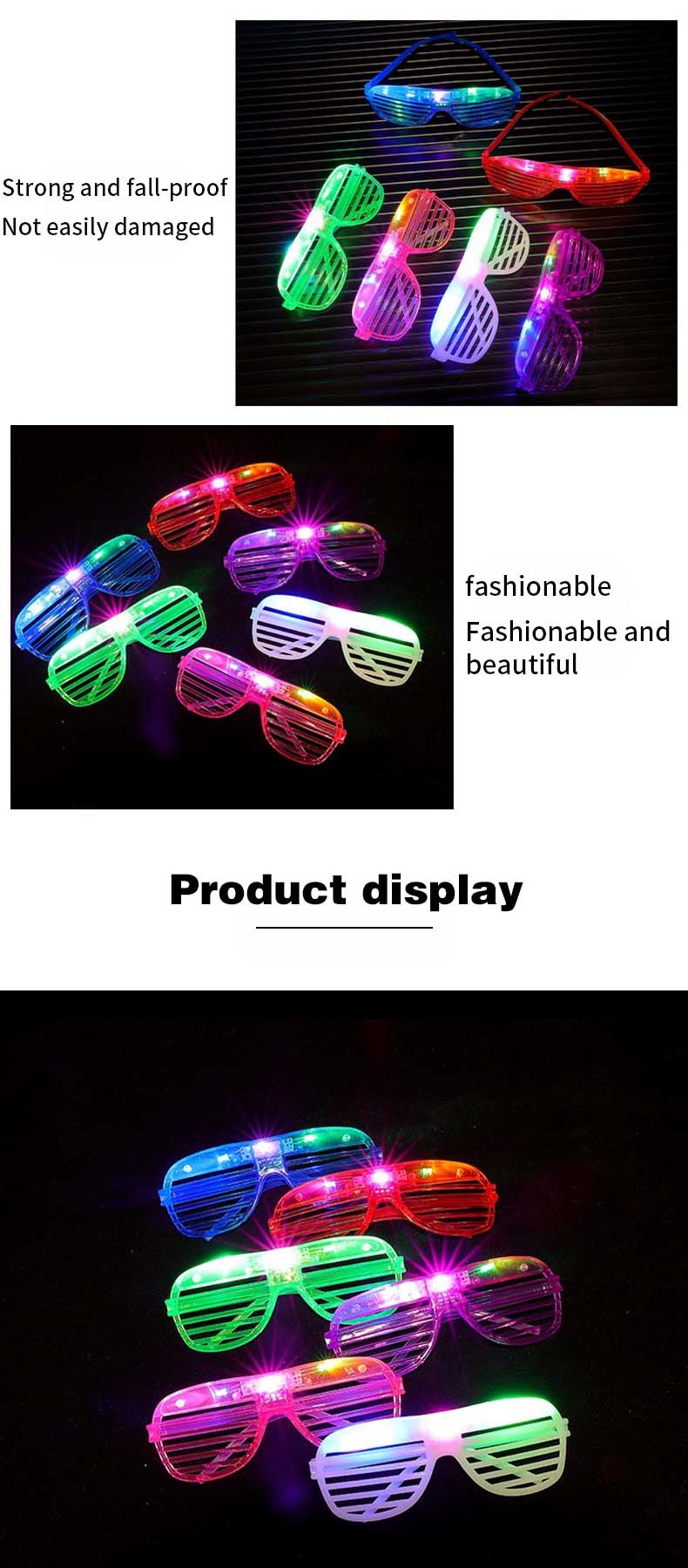 LED Toy Color Shutter Glow Glasses Party LED Eye Glasses Birthday Party Supplies Flash Changing 3D Luminous Glasses