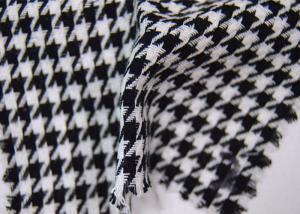 Quality Black And White Herringbone Fabric , Geometric Pattern Jacquard Fabric wholesale