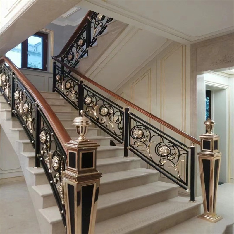 Outdoor Aluminium Basement Steps Railing Handrails Banister For Porch
