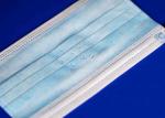 Adult Blue White Disposable Mouth Mask With Flexible Adjustable Earloops