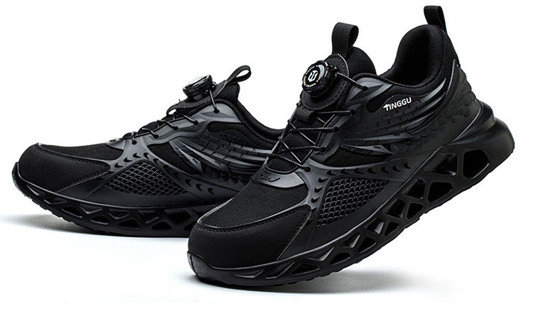 TPU Microfiber Flying Knit Industrial Safety Shoes With EVA Sole Kevlar Mid Sole Steel Toe Anti-stab And Anti-smash