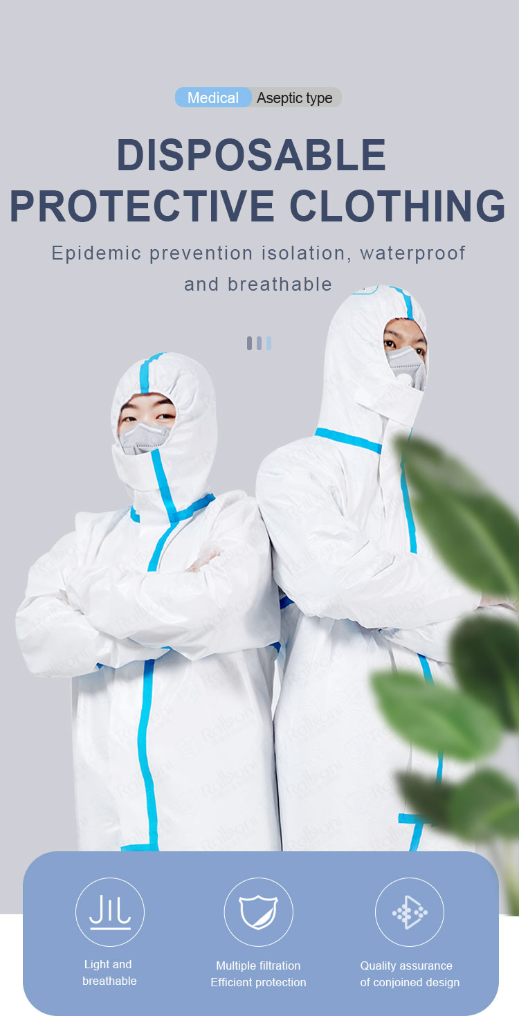 High Efficiency Protective Medical Coverall Suit Customized Size 0.32kg