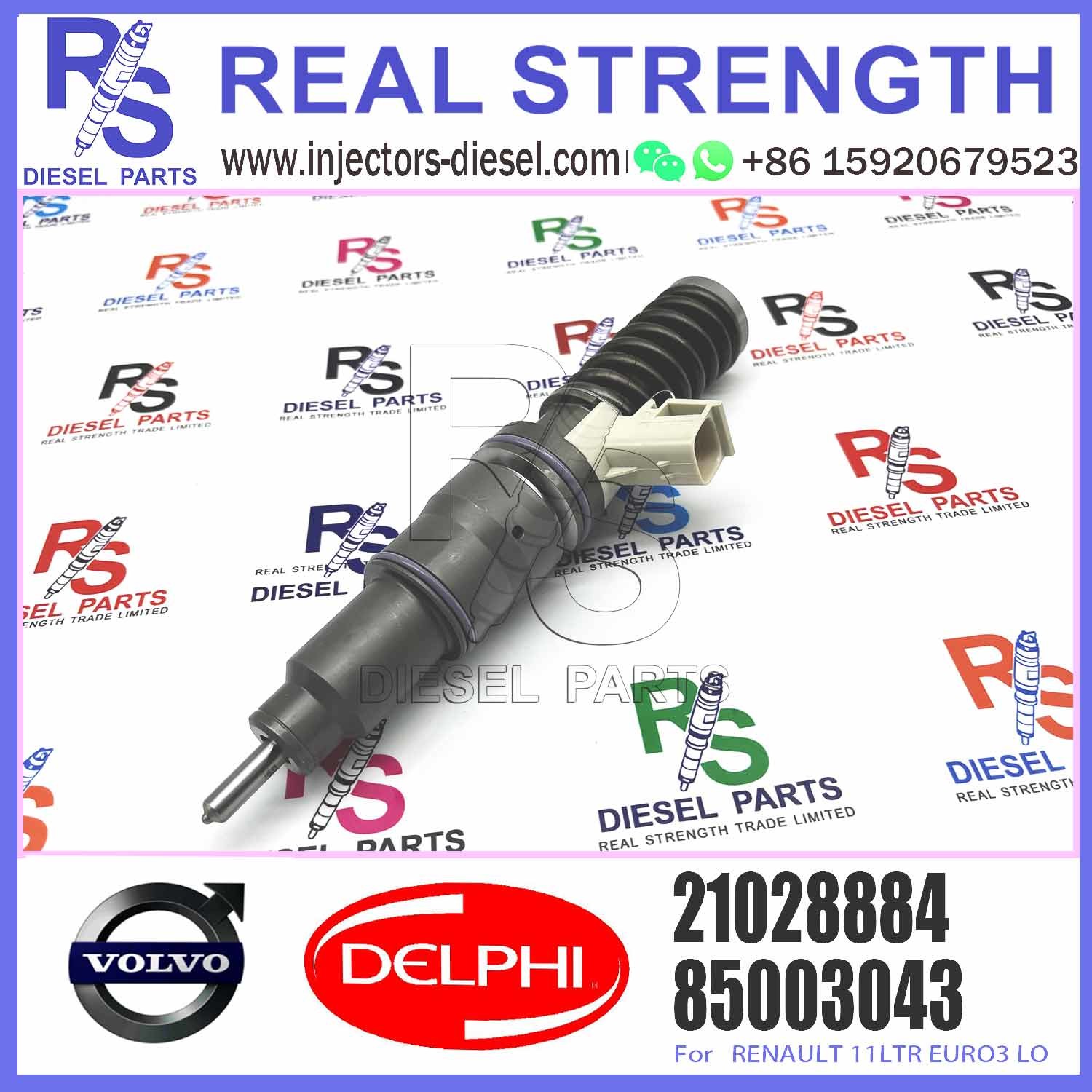 High Quality Diesel Fuel Injector 21028884 4 Pins Common Rail Fuel Injector BEBE4D20001 For RENAULT 11LTR EURO3 LO