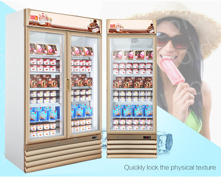 800L Upright Ice Cream Showcase Display Freezer