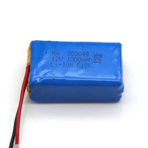 Quality Custom PL703048 1000mAh 12V Lithium Ion Polymer Battery Pack wholesale