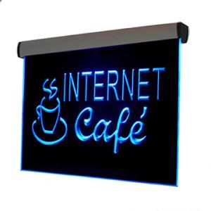 Quality 500x300mm silver aluminum frame colorful led edge lit sign wholesale