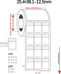 25.4*38.1-12.5mm,2mil White Matte Translucent Water Resistant Vinyl Cable Label