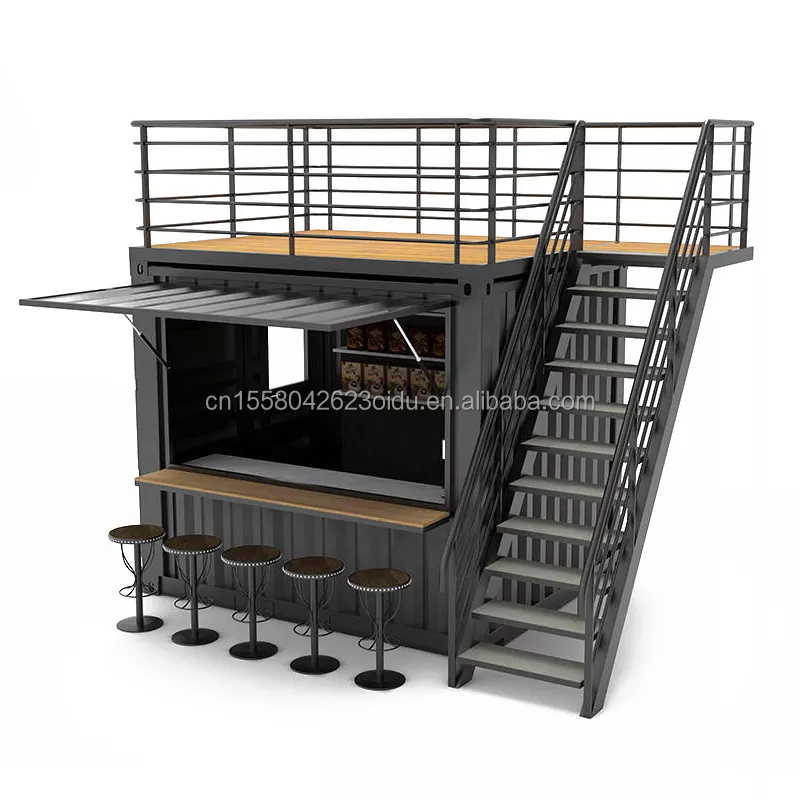 Wooden Outdoor Customized Coffee Booth Mall Kiosk 10ft Container Shop for Modern Hotel