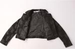 Black Red Cropped Ladies Suede Bomber Jacket With Jacquard Weave