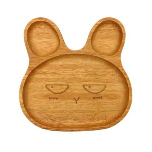 Quality Party Rabbit Natural Wooden Plate Engraving Animal Shaped Plate wholesale