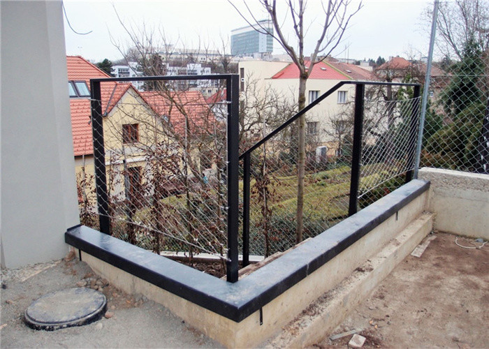 Light Weight Knitted Stainless Steel Ferrule Rope Mesh For Commercial Guard Rail System