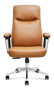 Quality 330LBS Ergonomic PU Leather Office Swivel Chairs BIFMA High Back Brown wholesale