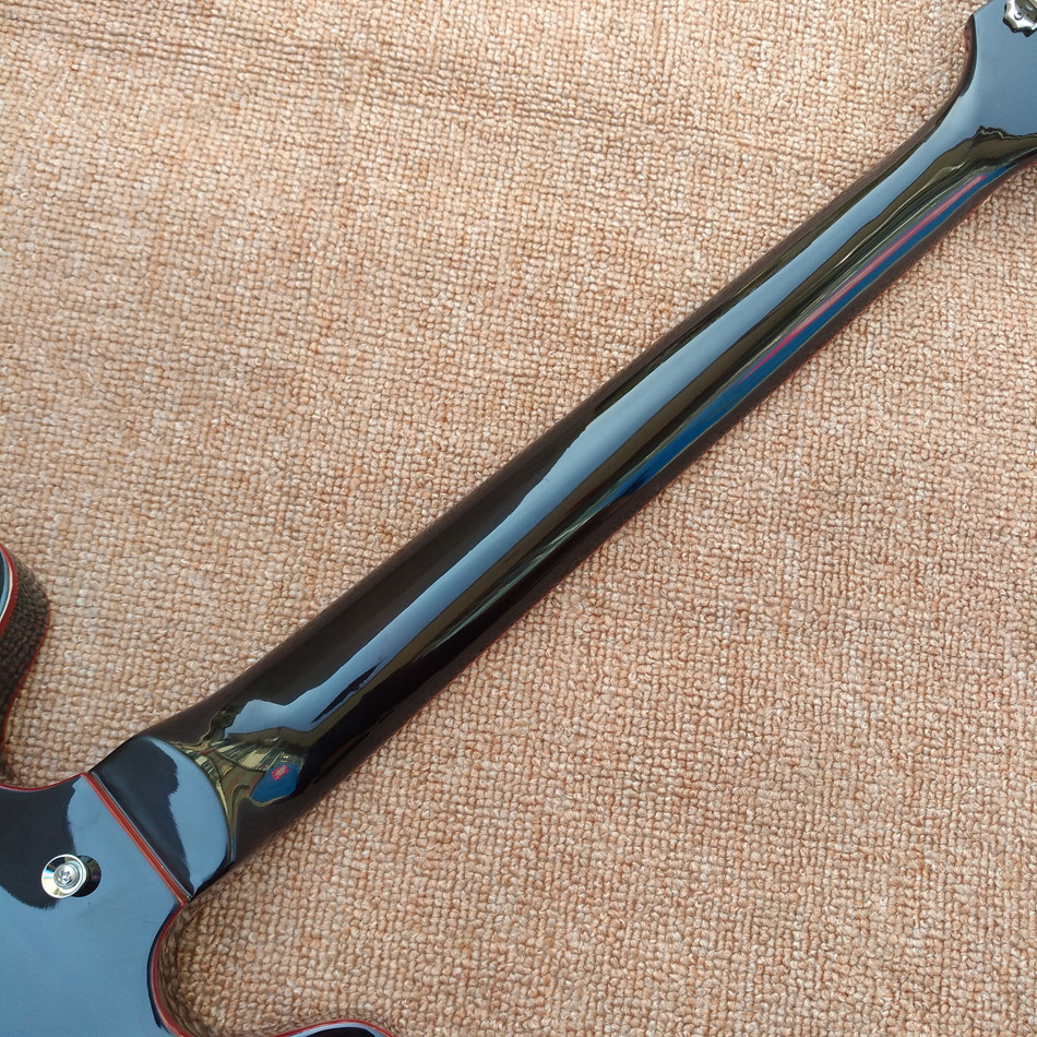 New high quality hollow body jazz 335 electric guitar, Maple top & back Dual tone output electric guitar, free shipping