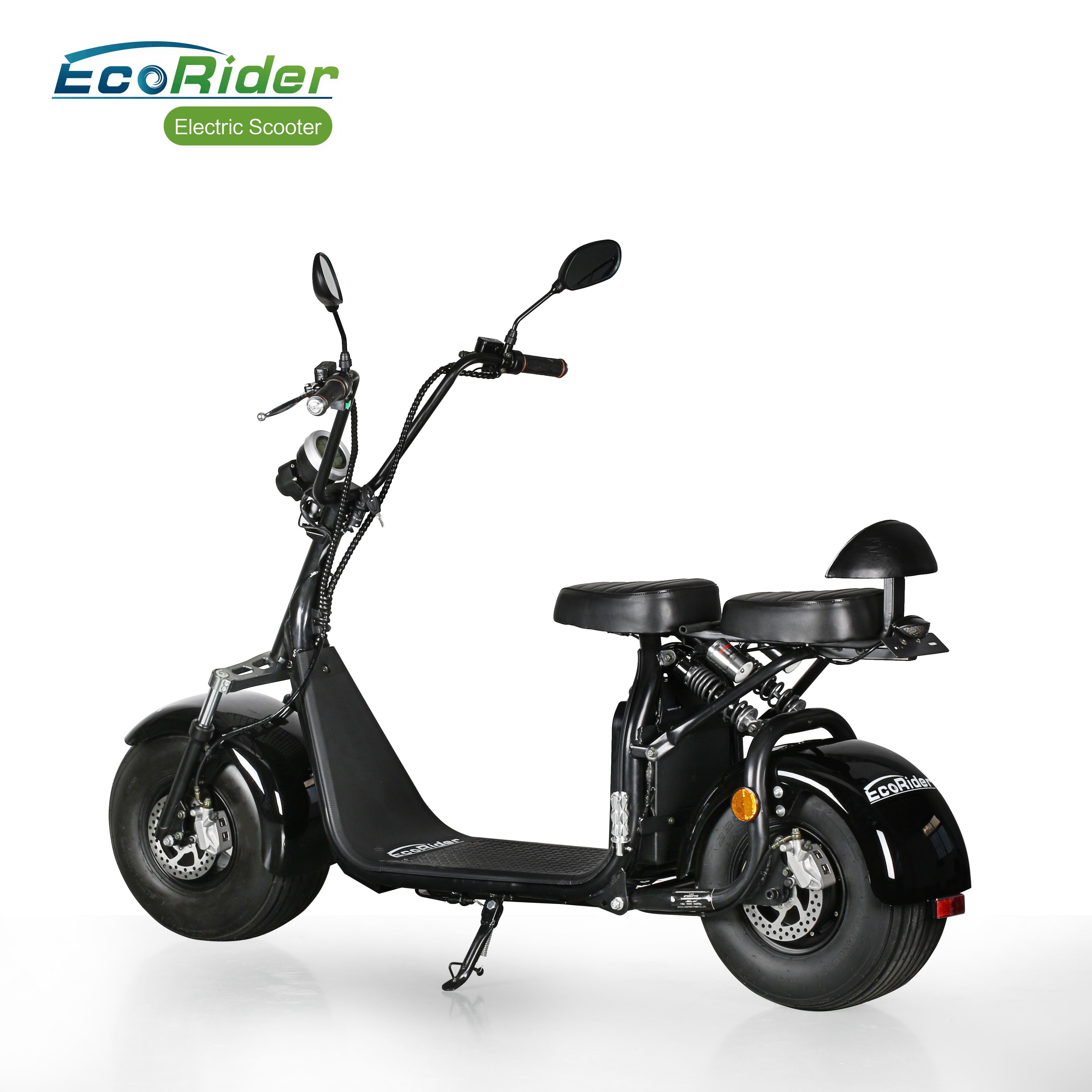 EcoRider 60v 12ah lithium battery 1500w brushless motor Harly Citycoco Electric Scooter with Fat Tire, EEC certificate