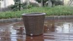 Outdoor Garden Brown PE Rattan Obelisk Chair With Aluminum Frame