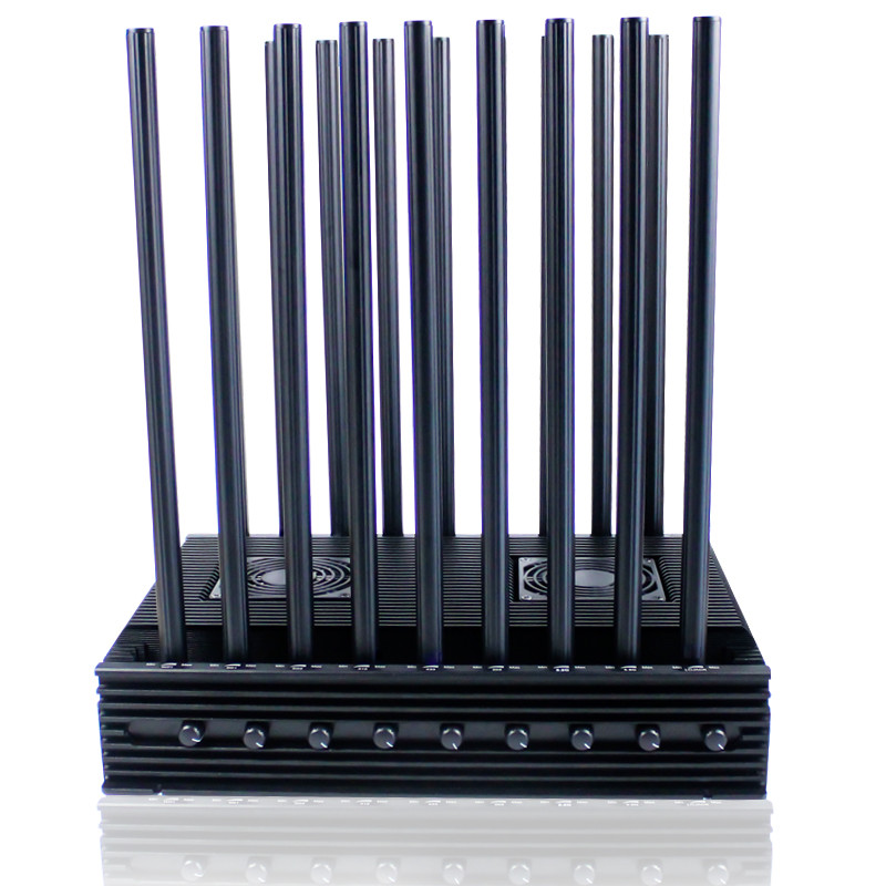 18 Antennas 2G 3G 4G 5G GPS WIFI RF LOJACK Signals Jammer with 6-10W output power per band and 6-7dbi Omni-directional antennas