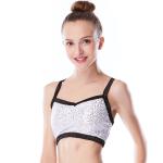 Camisole Full Sequins Jazz Bra Tank Top Hip Hop Dance Clothes With Black Edge