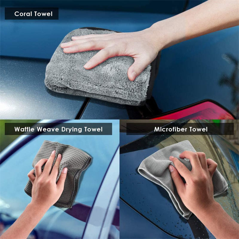 Auto Washing Microfiber Cloth Soft Bristle Detailing Brush Set 7pcs