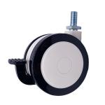 Swivel Polyurethane Twin Wheel Threaded Stem Hospital Bed Casters
