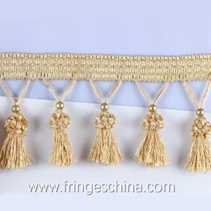 Quality Handmade fashionable chain beads lace tassels fringes for curtain/sofa/pillow decoration wholesale