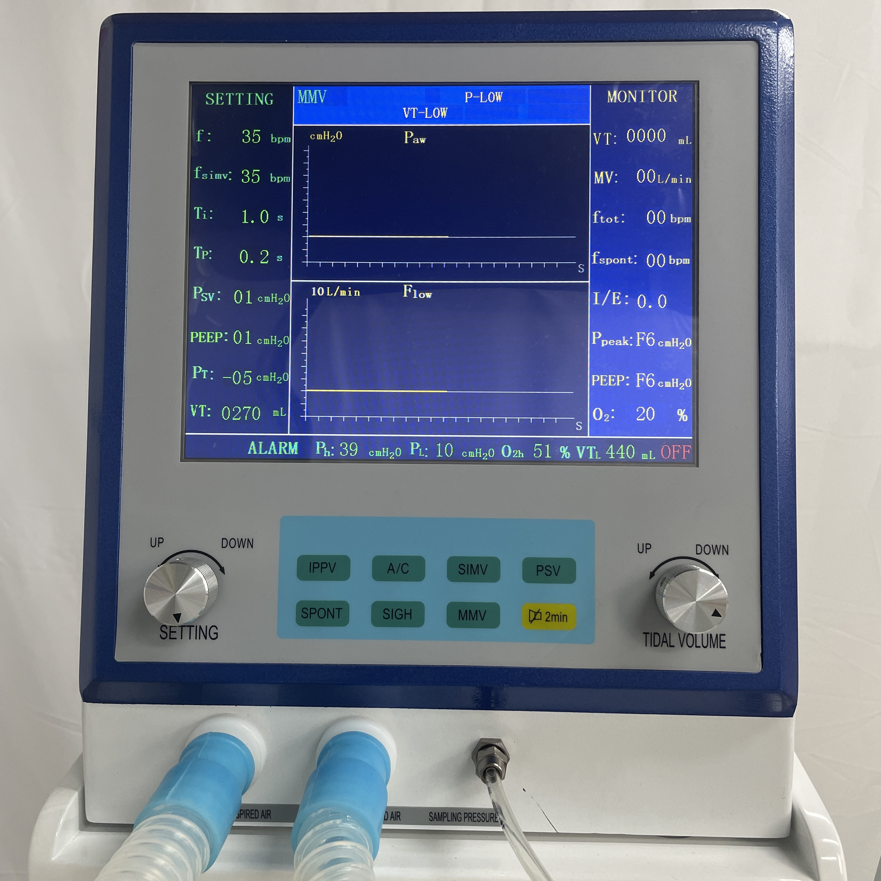 ISO9001 Mobile Breathing Ventilator Machine Portable Hospital Icu Ventilator