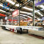 Mechanical/Air Suspension Low Flatbed Truck Trailer for Heavy Duty Equipment