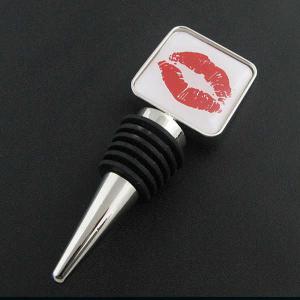 Quality Zinc alloy wine accessories chrome plated wine bottle stopper innovative wedding favor, printed logo with epoxy wholesale