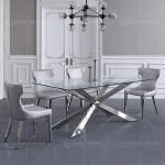 Clear 0.82CBM SS Dining Tables 4 Seater 93kg Modern Dining Room Table