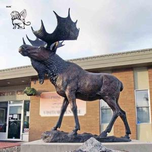 Quality Bronze Large Moose Statue Garden Metal Animal Wild Deer Elk Sculpture Outdoor Decoration Custom wholesale
