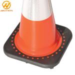 28 Inch Orange Pvc Traffic Safety Cones With Reflective Collar , Flexible Rubber