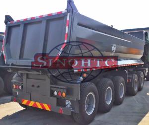 Quality 40 - 50 Tons Side Dump Semi Trailer , 35 Cbm Heavy Duty Commercial Dump Trailers wholesale
