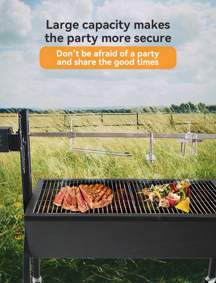 Suckling Pig Lamb Skewer Roast Chicken BBQ Grill with Oxygen Depletion Safety Device