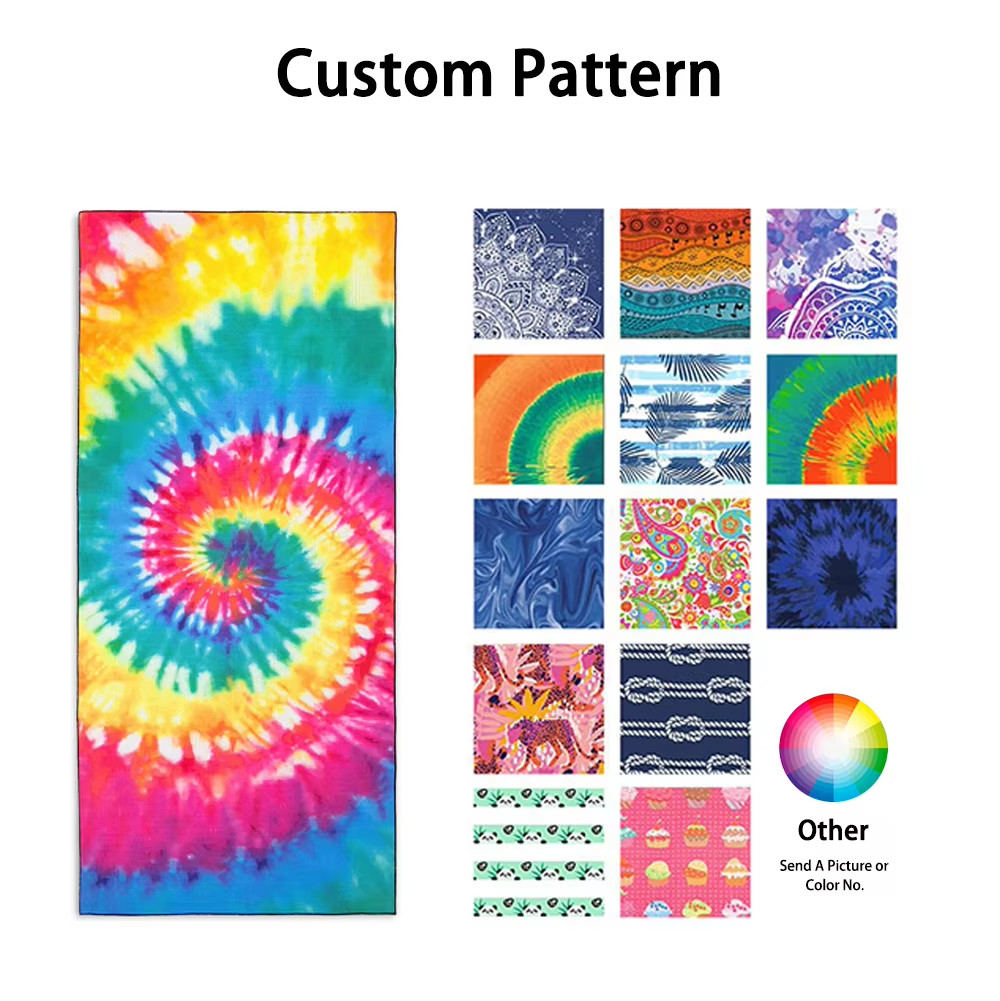 Rpet Recycled Quick Dry Skin-Friendly Microfiber Printed Beach Towel With Custom Logo Printing Sand-Free For Beach