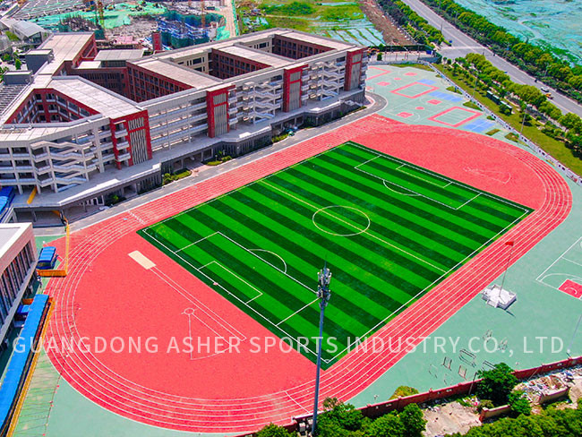 Sandwich System Polyurethane Running Track Surface Rubberized Weather Resistant