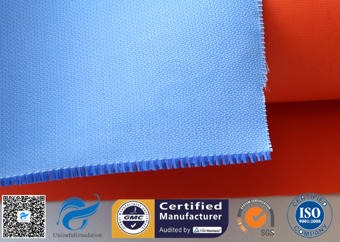 Blue 0.5mm Rubber Silicone Coated Fiberglass Fabric For Fire Resistant Blanket