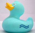 Dot Painting Multi Colored Rubber Ducks Toy , Custom Mini Blue Rubber Ducks RoHS