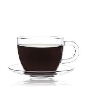 Quality High Quality Clear Transparent Coffee Set Coffee Mug Plate Set wholesale