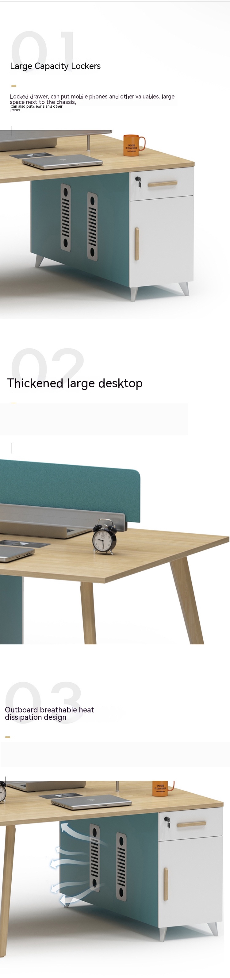 Commercial Furniture Modern Solid Wood Staff Desks and Chairs for Finance Workstation