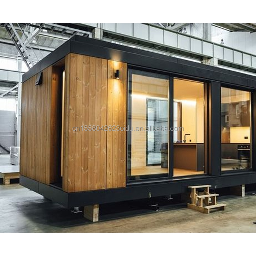 20ft 40ft Quick Assembly Container for Temporary Office Hotel Wooden Houses from Steel Frame Galvanized Steel Bending 180g