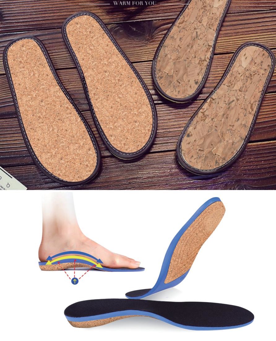 Sweat Absorbing Cork Insole Cork Shoe Inserts Eco-Friendly Comfortable
