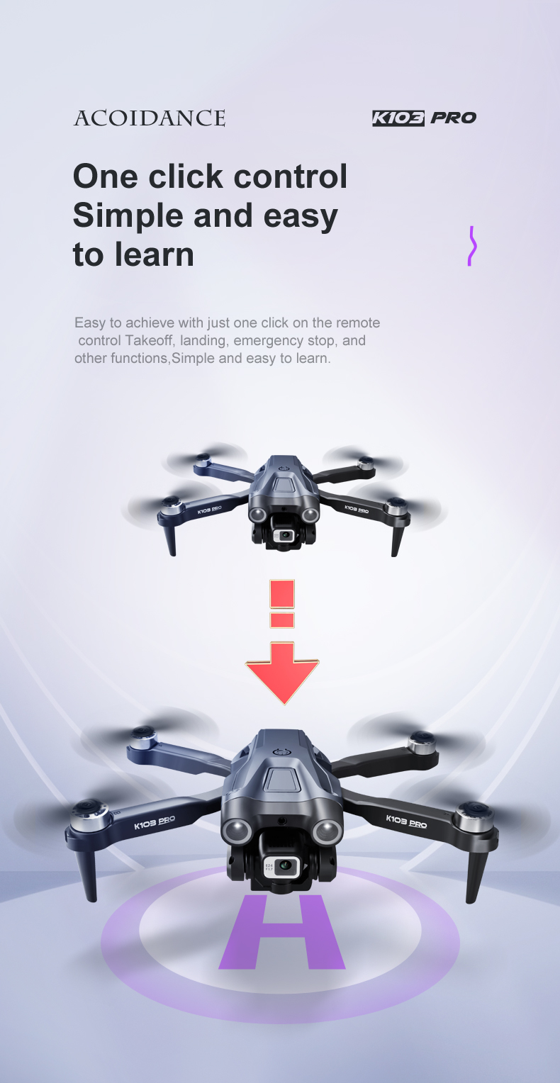 K103 Pro Aerial Drone 8k HD Camera GPS Obstacle Avoidance RC Helicopter FPV Wifi Professional Foldable Quadcopter Toy