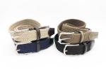 100 - 140cm Length Mens Woven Elastic Belt Customized With Zinc Alloy Buckle