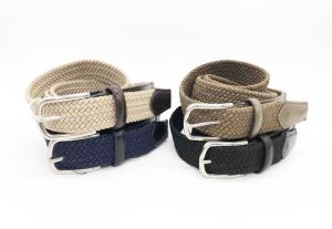 Quality 100 - 140cm Length Mens Woven Elastic Belt Customized With Zinc Alloy Buckle wholesale