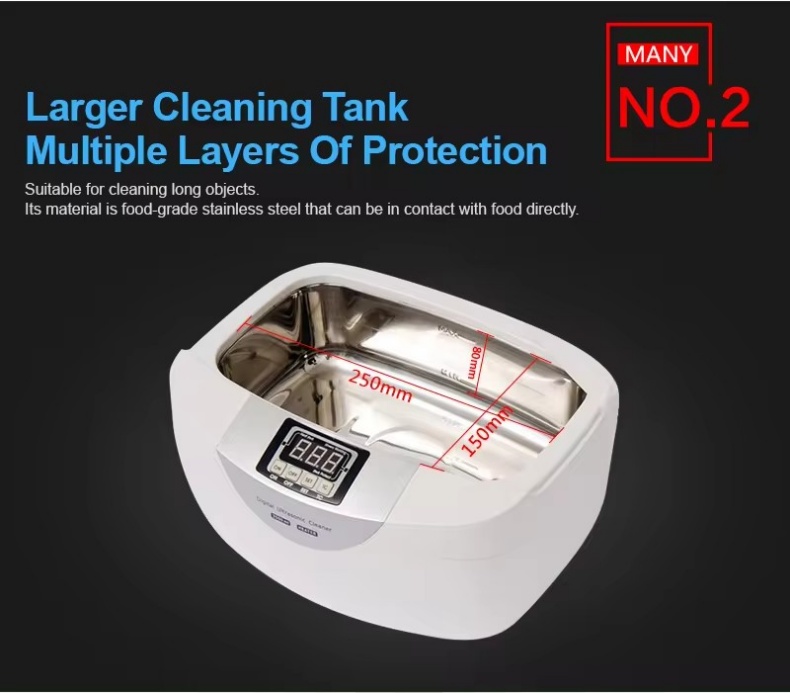 2.5L Dental Ultrasonic Cleaner Multi Purpose Cleaning Function Digital Ultrasonic Cleaner