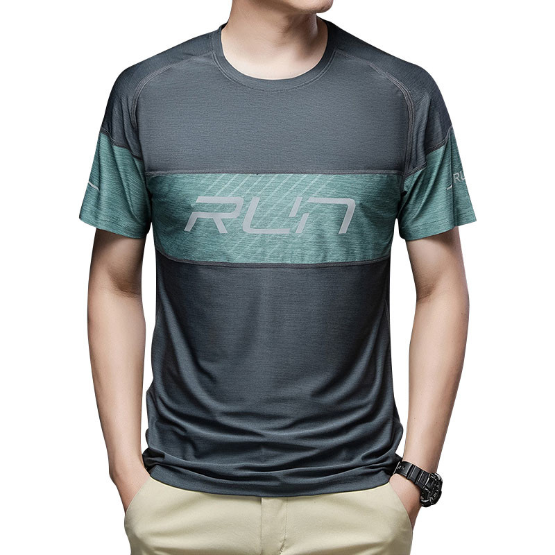 Summer Thin Personality Running Breathable Jacket Camo Square Ice Silk T Shirt Men